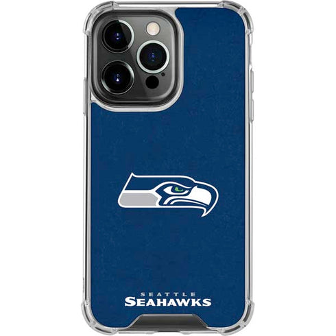 NFL Seattle Seahawks Distressed iPhone 16 Pro Clear Case